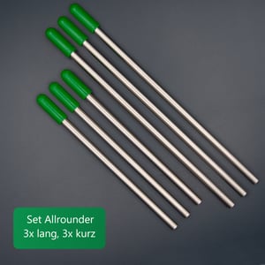 Edelstahl Glashalter für Geschirrspüler mit grünen Kappen - Set Allrounder