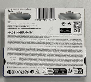 Varta Longlife Power Mignon-Batterien für Ofen 4906121761 1,5V, 10er Pack