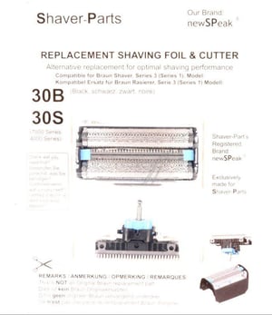 Braun 30B Scherkopf-Set für Rasierer Newspeak - Klingenblock, Scherfolie