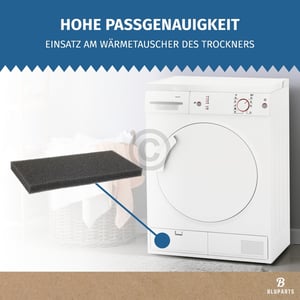 Schaumfilter für Wärmetauscher wie gorenje 810183 280x137mm in Trockner