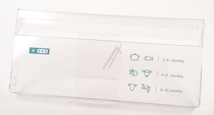 Schubladenblende für Kühlschrank Bosch Siemens 11068144 für Gemüsefach, durchsichtig