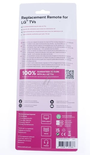 Fernbedienung für LG Fernseher One For All URC4911 Streaming-App-Tasten