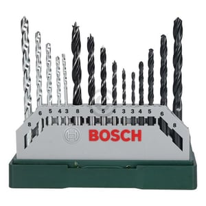 BohrerSet BOSCH 2607019675 Mini-X-Line Holzbohrer Steinbohrer Metallbohrer 15teilig