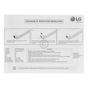 Wasserfilter extern LG ADQ73693903 FSS-002 für Kühlschrank SideBySide