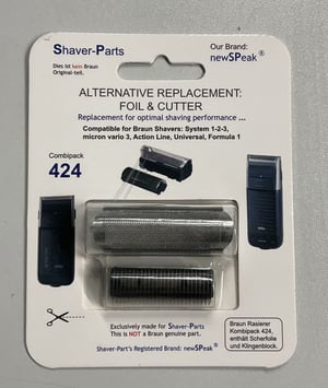 Braun Kombipack 424 Rasierer Scherfolie, Klingenblock