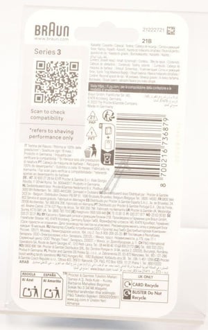 Braun Series 3 Scherkopf-Kombipack 21B: Folie & Block
