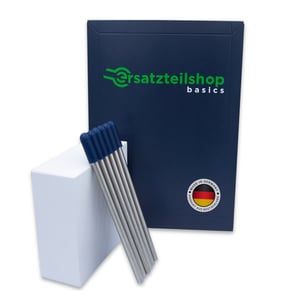 Edelstahl Glashalter für Geschirrspüler mit blauen Kappen - Set Sektfreunde