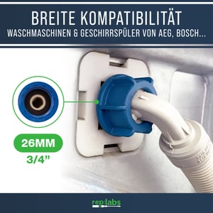Zulaufschlauch Aquastopschlauch 2,0m - Universaler Sicherheitsschlauch für Waschmaschine und Geschirrspüler bis 90°C 