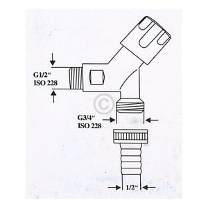 Auslaufventil 1/2" mit 3/4" Schlauchanschluss BLUPARTS für den Sanitärbedarf
