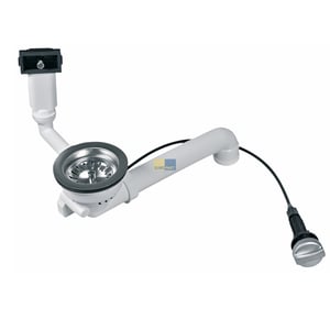 Ab-/Überlaufgarnitur 1 1/2" mit Exzenter + Siebkorbventil für Spülbecken 22342 3