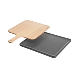 Pizzastein/Backstein Keramik mit Holzschieber Siemens HZ327000