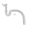 Siphon 1 1/2"x40/50mm flexibel formbar mit Geräteanschluss weiß für Spülbecken