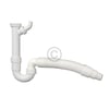 Siphon 1 1/2"x40/50mm flexibel formbar mit Geräteanschluss weiß für Spülbecken