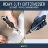 Profi Cuttermesser 18mm mit Abbrechklinge - Antirutsch- u. Autolockfunktion