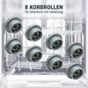 8 x Korbrollen Korbrollenset Spülmaschinen für Bosch  00165314 165314